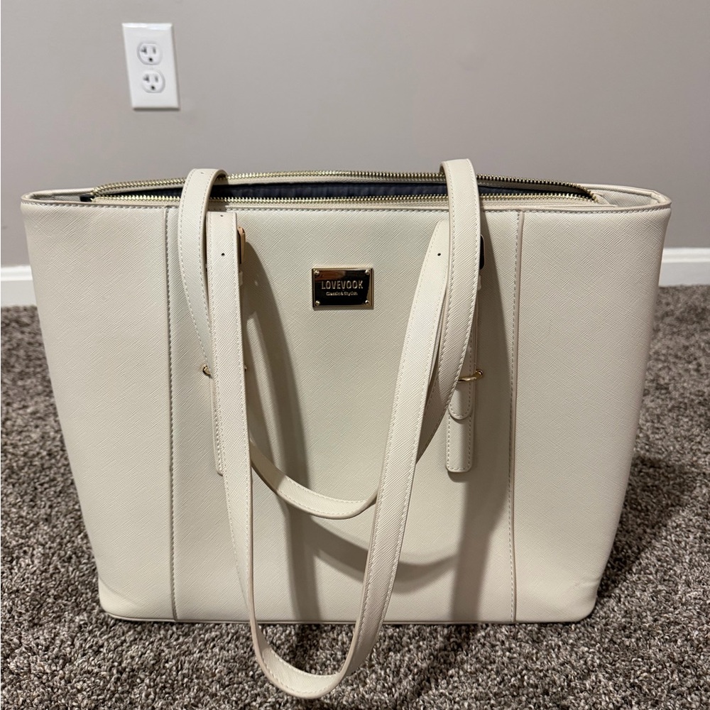 Lovevook Cream Laptop Tote Bag
